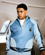 Athletic Gradient Poly Track Jacket – Baby blue g