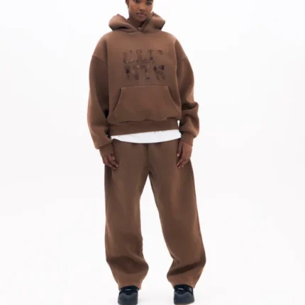 Clints Patchwork Hoodie – Brown